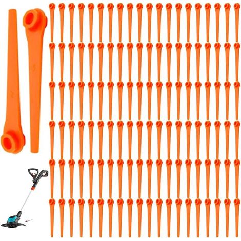 Lot de 120 lames de rechange en plastique pour débroussailleuse Flymo SimpliTrim Li FLY083-GA400 pour Gardena 9823 9825 9820 9821 (1/5)
