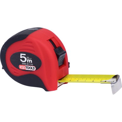 KS Tools Bandmaß mit Feststeller,schwarz-rot, 5m, 25 mm (1/4)