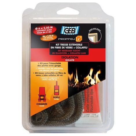 Kit di cavi intrecciati rotondi Tresse Ronde Kit de 1 filo, intreccio rotondo 6 mm x 25 m, colla fiume 20 ml - Geb
