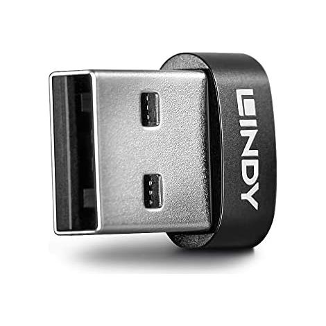 Lindy 41884 cambiador de género para cable USB Type-A USB Tipo C Negro (1/3)