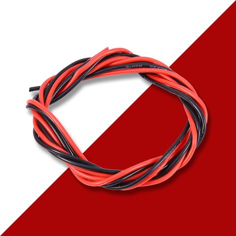 Câble silicone flexible 20AWG rouge et noir pour modélisme RC - 1 mètre par couleur (1/2)