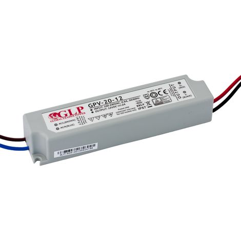 GPV-20-15: GLP-Netzteil der GPV-Serie, 15 V/1,33 A, CV, ohne PFC, IP67-Kunststoffgehäuse