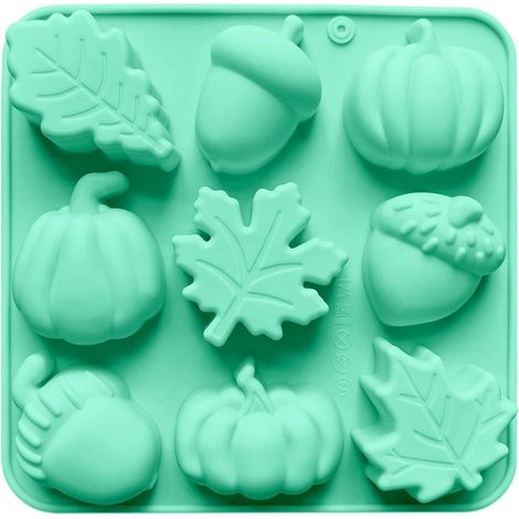 Backformen aus Silikon, 9 Mulden, antihaftbeschichtet, lebensmittelecht Silikonform für Herbstschokolade, für Kunst und Handwerk, Muffins, Kuchen, Schokolade, Dessert, Erntedankfest (1/5)