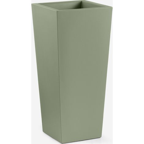 Vaso alto quadrato da esterno in polietilene resistente Gaia 100 - Verde