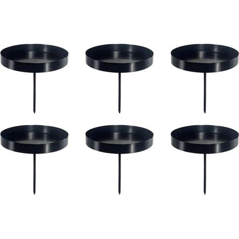 Anlising 6PCS Bougeoir pour Bougies de L'avent, 8CM Support Bougie en Métal, Bougeoir pour la Couronne de L'avent,Bougeoirs Noël de L'avent,Porte Bougie Decoration Noël,pour Guirlande,Décoration(Noir)