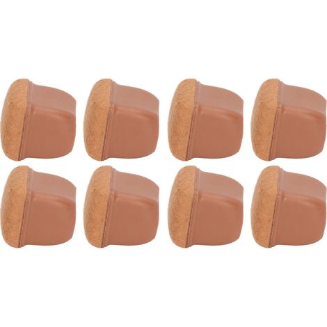 8 coussinets de protection pour pieds de chaise, patins de table anti-bruit, embouts de pieds de tabouret marron, carrés épais, lot de 8 (1/5)