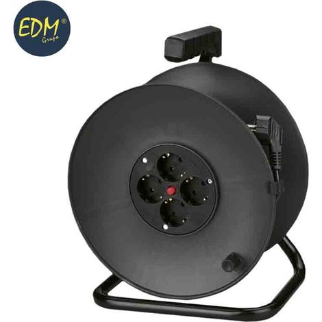 Kabeltrommel mit Wärmeschutz 3 x 1,5 mm, 25 m, 4 EDM-Buchsen