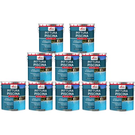 Vernici impermeabilizzanti per piscine - ARCAPOOL - 24 - 10 x 10 L Grigio Topo - RAL 7005 - ARCANE INDUSTRIES