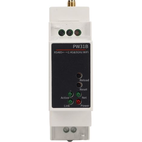 PW31B H IoT RS485 zu Dualband 2,4/5 GHz WLAN-Seriell-Server, DIN-Schienen-Konverter, 100–240 V Netzteil (1/5)