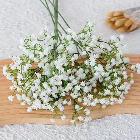 Ensemble de 5 fleurs artificielles blanches, avec hampes florales-Online Store (1/4)