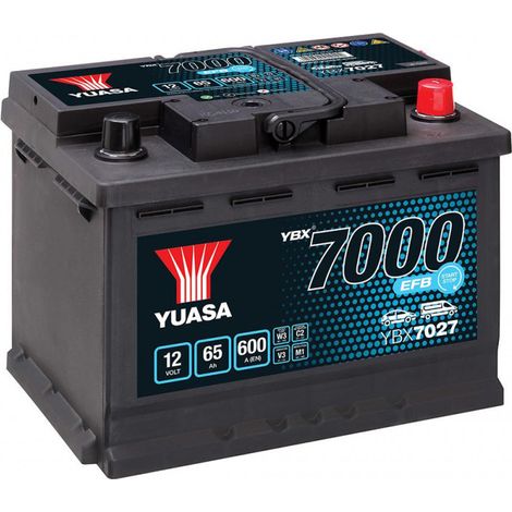 Batterie Yuasa YBX7027 EFB Start-Stop 12 V 65 AH 600 AMPS L 243 l 175 H 190