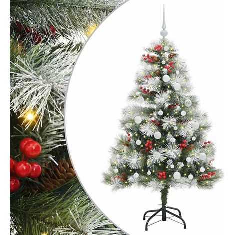 Sapin de Noël artificiel, vert et blanc, 150 cm (1/5)