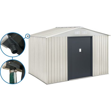 Gerätehaus aus Metall "Nebraska" - 5,29 m² mit Dachrinne