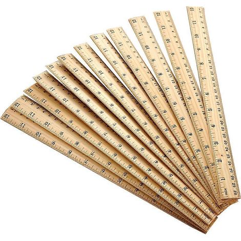 30 règles en bois à double échelle, avec graduation de 30 cm, pour la maison, l'école, la salle de classe et le bureau.-30.00X2.50X0.40CM