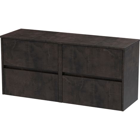 Nuie Havana Matt Metallic Slate 1200mm Wall Hung 4 Drawer Vanity Unit with Worktop - HAV2604W2 (1/3)