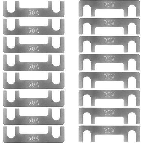 Flachsicherungsleiste Kfz-Sicherungen Flachsicherungen für Autos 16 Stück Flachsicherungen 30A 40A 50A 60A 70A 80A 100A 110A 125A 150A für Auto/LKW/Wohnmobil/Transporter/Motorrad (50A)