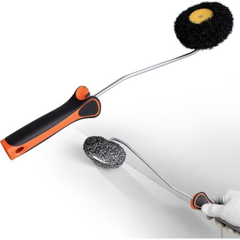 Rouleau pour enduits 420 mm, Rouleau d'angle avec manche pour l'application de mastic et d'enduit au rouleau (orange-420mm) (1/5)