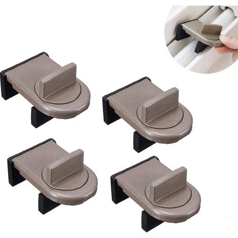 Verrou de sécurité pour fenêtre coulissante - 1 pièce - Fer - 6 x 3,7 x 2,3 cm (1/5)