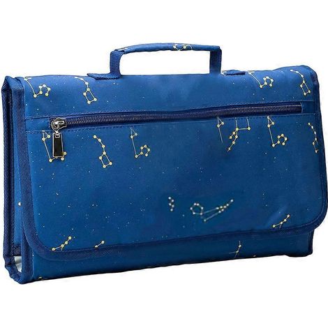 Matelas à langer portable utilisable d'une main pour sac à langer ou table, bébé, bleu (1/5)