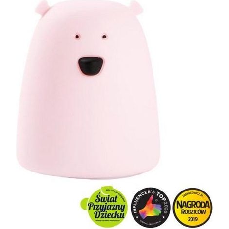 Kleine Silikonlampe in Teddybärform, rosa