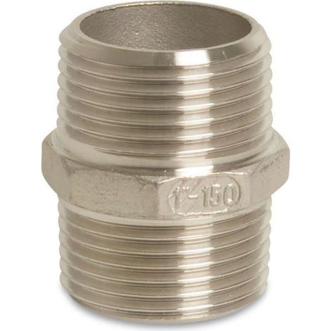 Double Mamelon Inox 2 Pouces V4A - Raccord Fileté Robuste