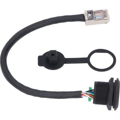 Câble connecteur femelle 8 broches E13 fileté vers RJ45 mâle 8P droit non blindé PVC (1/5)