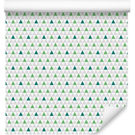 Papier peint à motifs de triangles blancs et gris clair pour salon et chambre, 50 x 1000 cm (1/5)