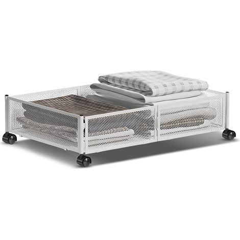 Lot de 1 boîte de rangement à roulettes pour sous le lit, multifonctionnelle, pour la maison, le dortoir, les jouets, les vêtements (1/5)
