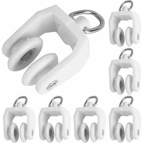 Accessoires pour tringles à rideaux : poulies, roulettes, rails droits anciens, rails courbes, rails de guidage, crochets, anneaux, rails coulissants, poulies à billes (30 pièces) (1/5)
