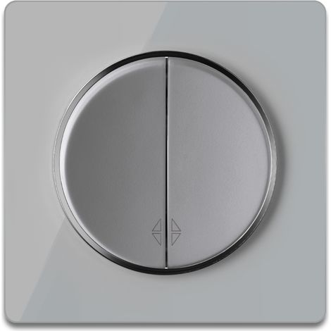 Wechselschalter 2fach mit Glas-Abdeckrahmen in Grau (1/4)