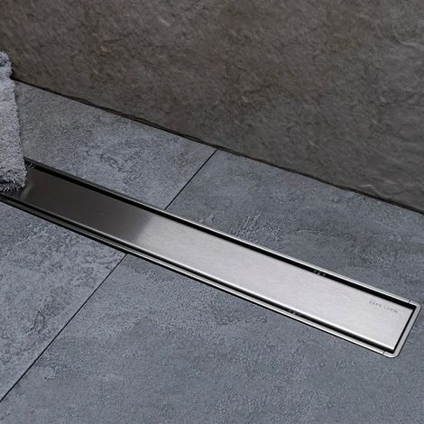 Canalina doccia a pavimento 65 cm con cover acciaio inox cromato e scarico incluso (1/4)