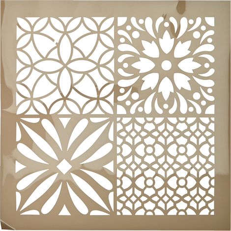 Carreau Ciment Fleurs Pochoir Home Déco Plastique Multicolore 30,5 x 0,2 x 35 cm 15030026 (1/3)
