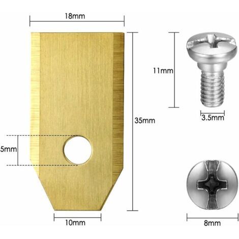 NALOOKAMIC  Jeu de 45 lames en titane pour robots tondeuses Husqvarna Automower, Gardena, Yardforce (3 g - 0,75 mm) + 45 vis