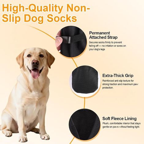 Dog Rain Boots Dog Socks Winter Waterproof Protection Anti-Licking Paw Adjustable Straps Small Medium Puppies Outdoor L (1/4)