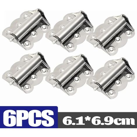 (6 pièces) Charnières à ressort à fermeture automatique en acier inoxydable pour portes et meubles, compatibles avec les fenêtres et autres meubles. (1/5)