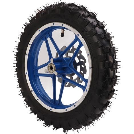 Roue avant moto cross 2.5-10 avec disque, pignon, roulement, jante et pneu assemblés pour motocyclette (1/5)
