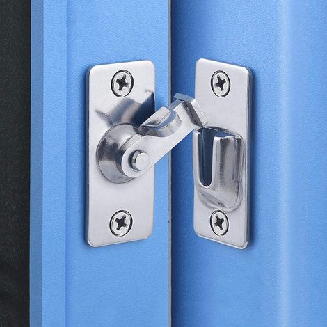 Chiusura a scatto per porta a 90 gradi, chiusura a scatto di sicurezza in acciaio inossidabile per porta scorrevole/a spinta, nichel satinato (1/5)