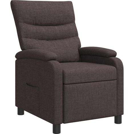 Recliner Dark Brown Fabric vidaXL (1/5)