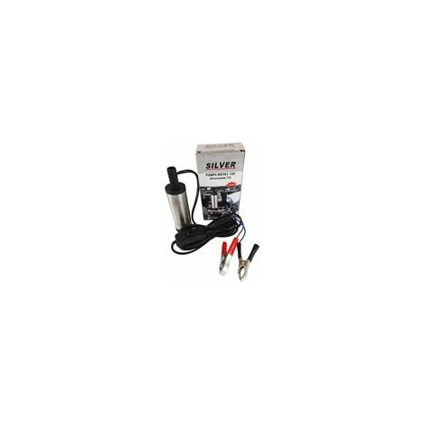 Bomba de Combustible Eléctrica Silver 12V – Diámetro 38 mm, Ideal para Gasolina, Diésel y Agua, Portátil con Filtro Incorporado