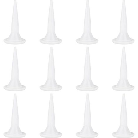 Lot 12 buses calfeutrage coniques blanches, réutilisables, pour pistolet à calfeutrer, applicateurs durables pour finition professionnelle (1/5)