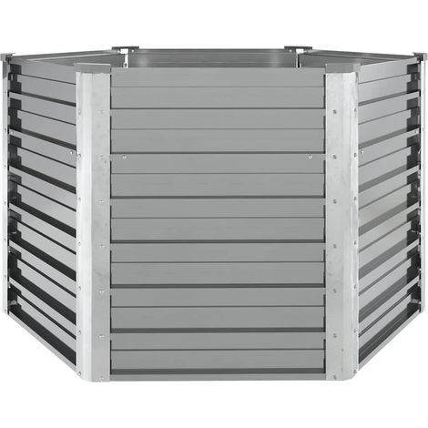 Maison Exclusive - Lit surélevé de jardin Acier galvanisé 129x129x77 cm Gris