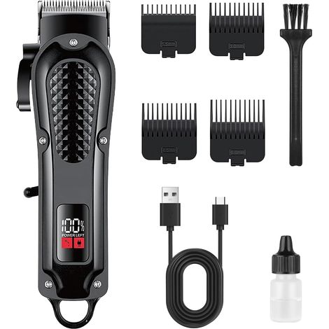 Tondeuse Cheveux Hommes, Tondeuse à cheveux Sans Fil, Tondeuse Electriques Hommes 7200 RPM, écran LED, Tondeuse Rechargeable 1500mah, Avec 4 Peignes de Guidage pour hommes Domicile Coiffeur (1/5)