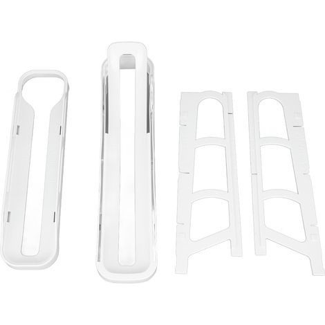 Distributeur d'œufs à roulettes à 2 niveaux, gain de place, porte-œufs automatique à enroulement pour réfrigérateur ou comptoir, blanc (1/5)