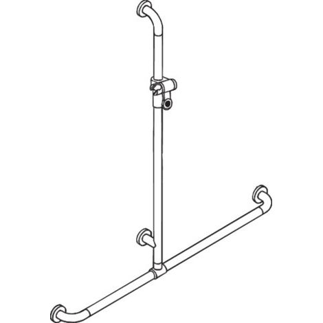 HEWI 801.35B410 97 Poignée de receveur de douche avec bride en acier inoxydable, mat (1/3)
