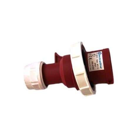 Electraline 80810 Fiche male Industrielle, IEC, 16A, 3 poles + Terre, 380V, IP67, Rouge
