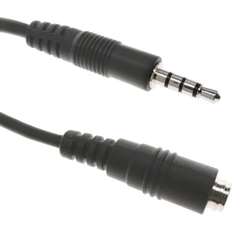 1 câble rallonge audio micro minijack 3,5 mm mâle vers femelle 2 m, TRRS 4 pôles, connexion broche à broche (1/5)