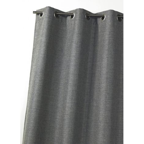 Rideau occultant isolant thermique uni avec doublure polaire Gris anthracite 140x260 cm