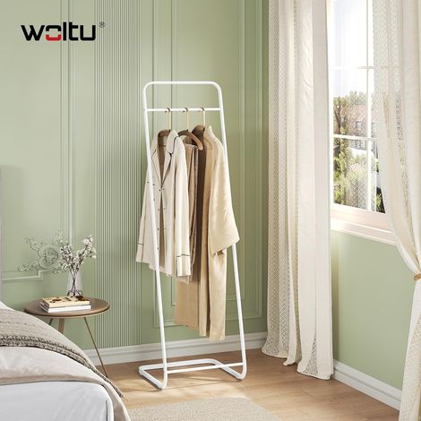 WOLTU Stand Appendiabiti Attaccapanni per Camera da Letto Salvaspazio, Bianco