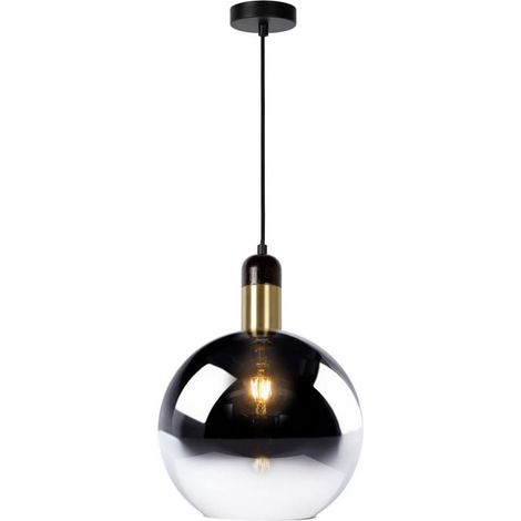 Lampada a sospensione Lucide Julius Ø28 nero oro E27 (1/5)