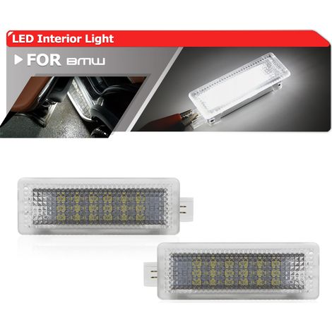 Lot de 2 éclairages de courtoisie LED 18 SMD pour portières, coffre, plancher et marchepieds, compatibles avec BMW E60, E70, E71, E90, E92, F01, X5, F10 et F11. (1/5)
